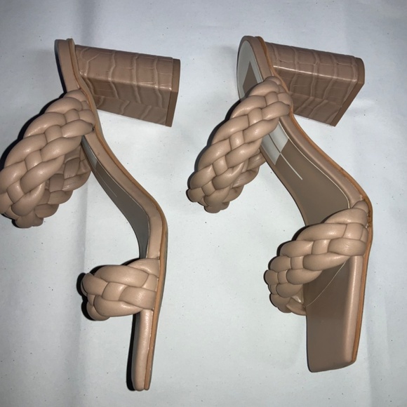 Dolce Vita Paily block heel sandals in Cafe Sz 8.5 square toe braided straps - Picture 4 of 7